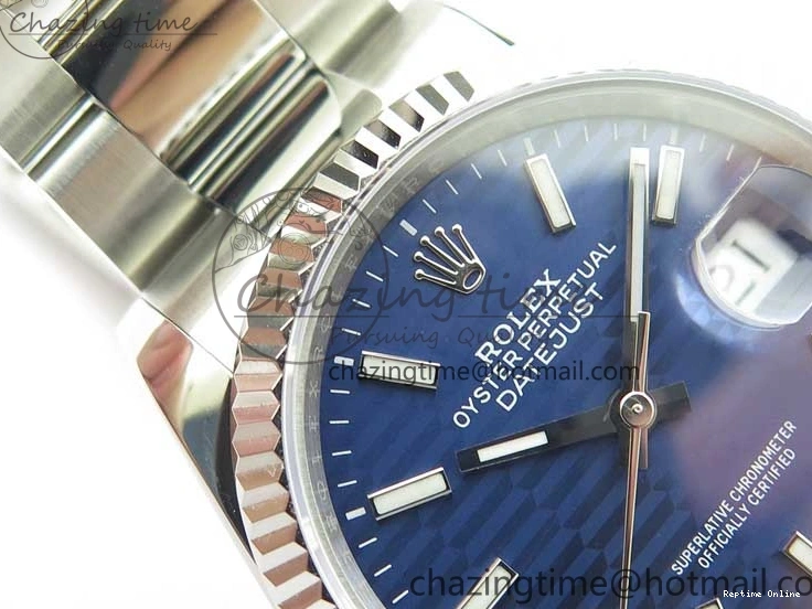 0125 Stylish DateJust 36 SS 126200 BP Maker 1:1 Best Edition Fluted Bezel Blue Dial on Oyster Bracelet 2538